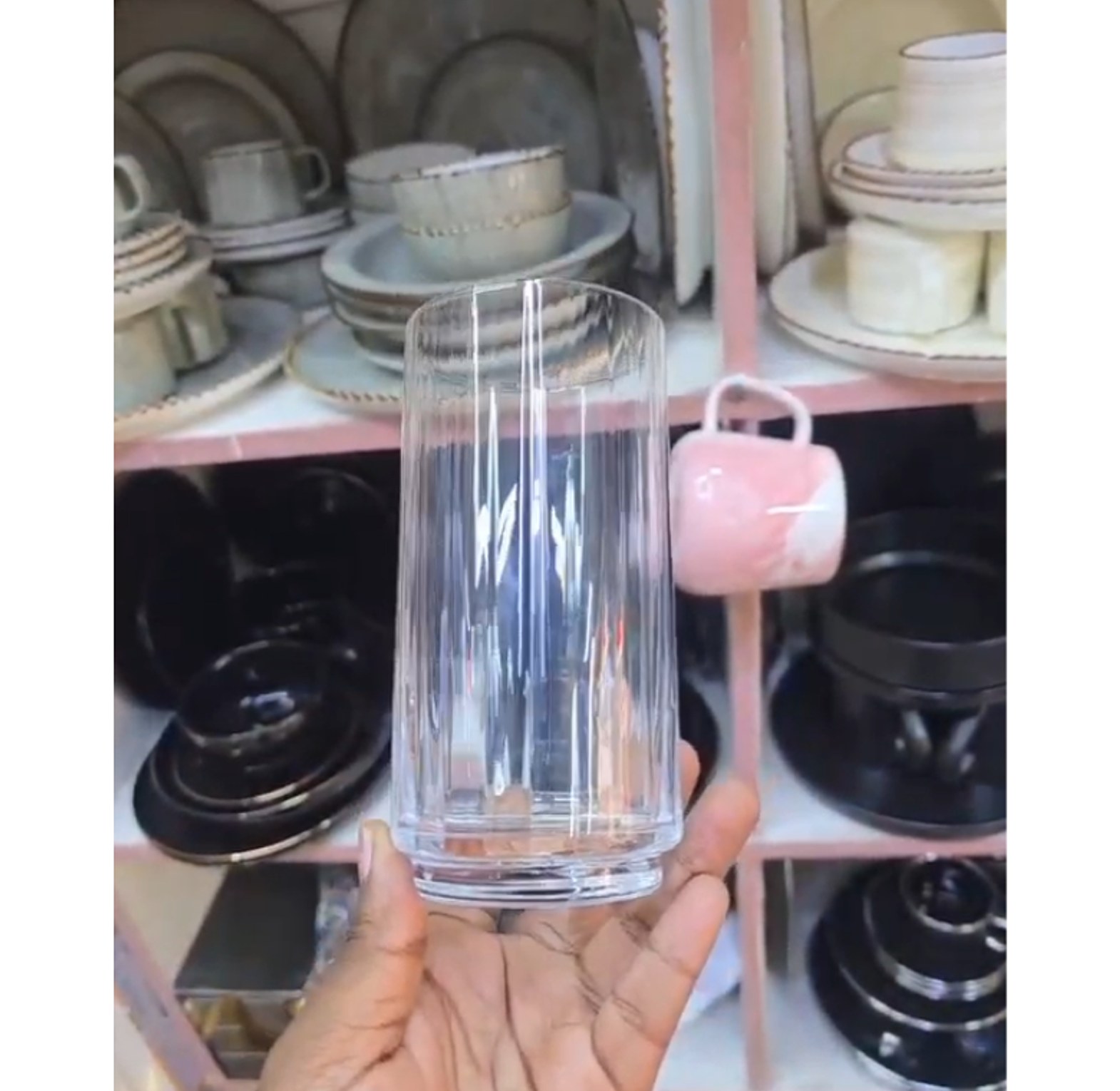 Custom 500ml Vertical Ribbed Highball Water Glassware-(4pcs) image