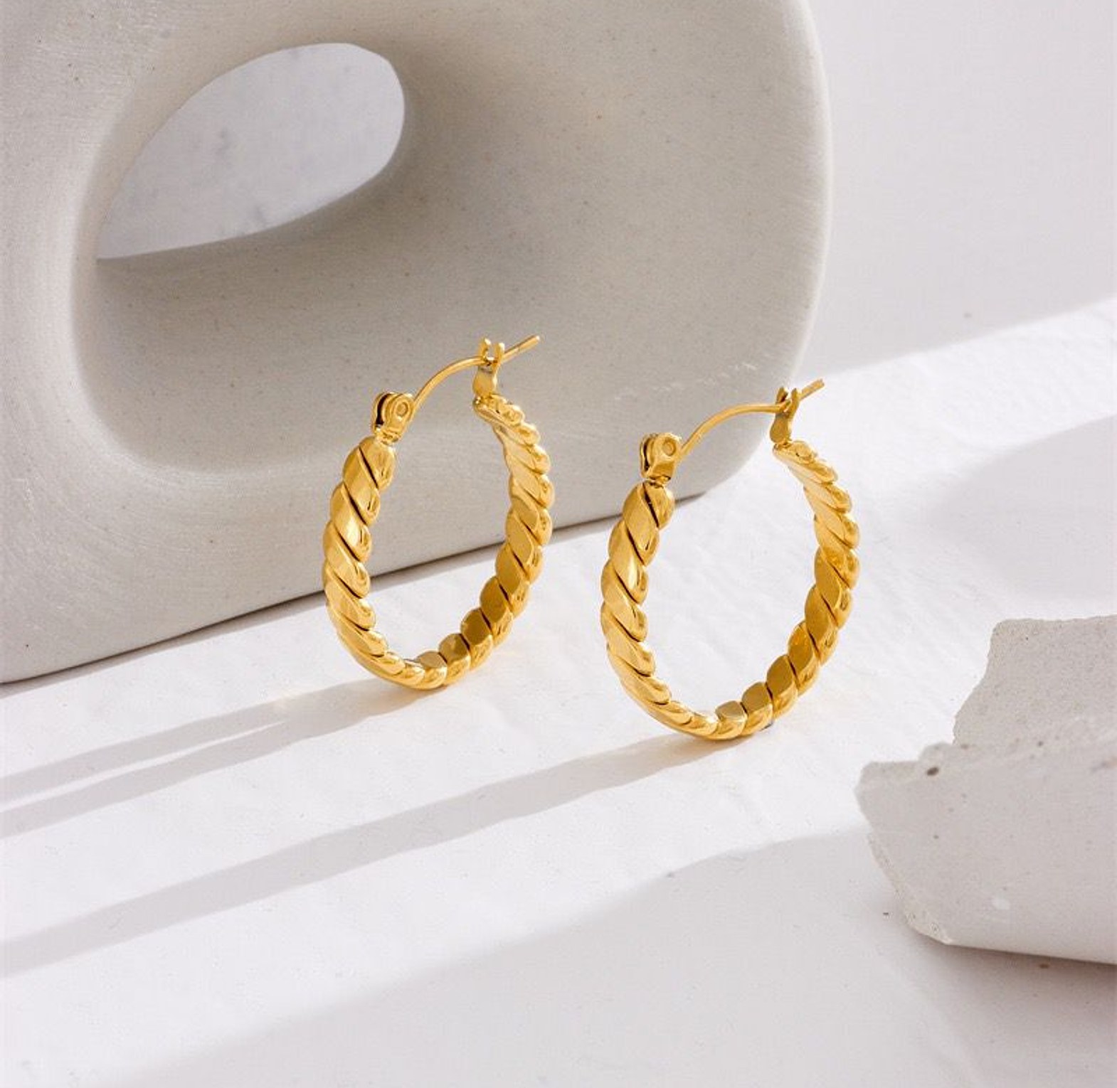 Twisted Hoop Earrings image