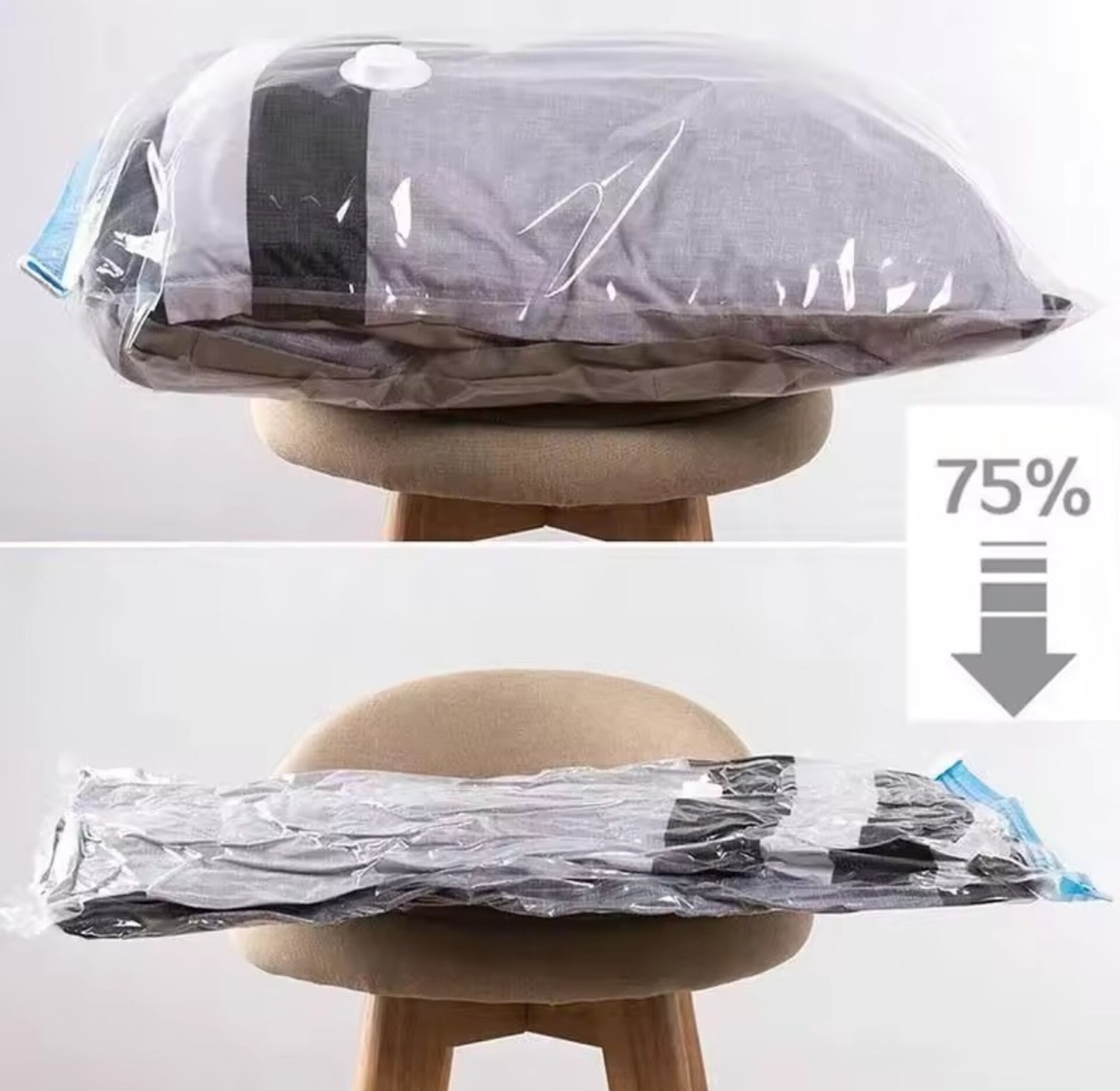 5pcs Vacuum Clothes Storage Bags With Pump Set image