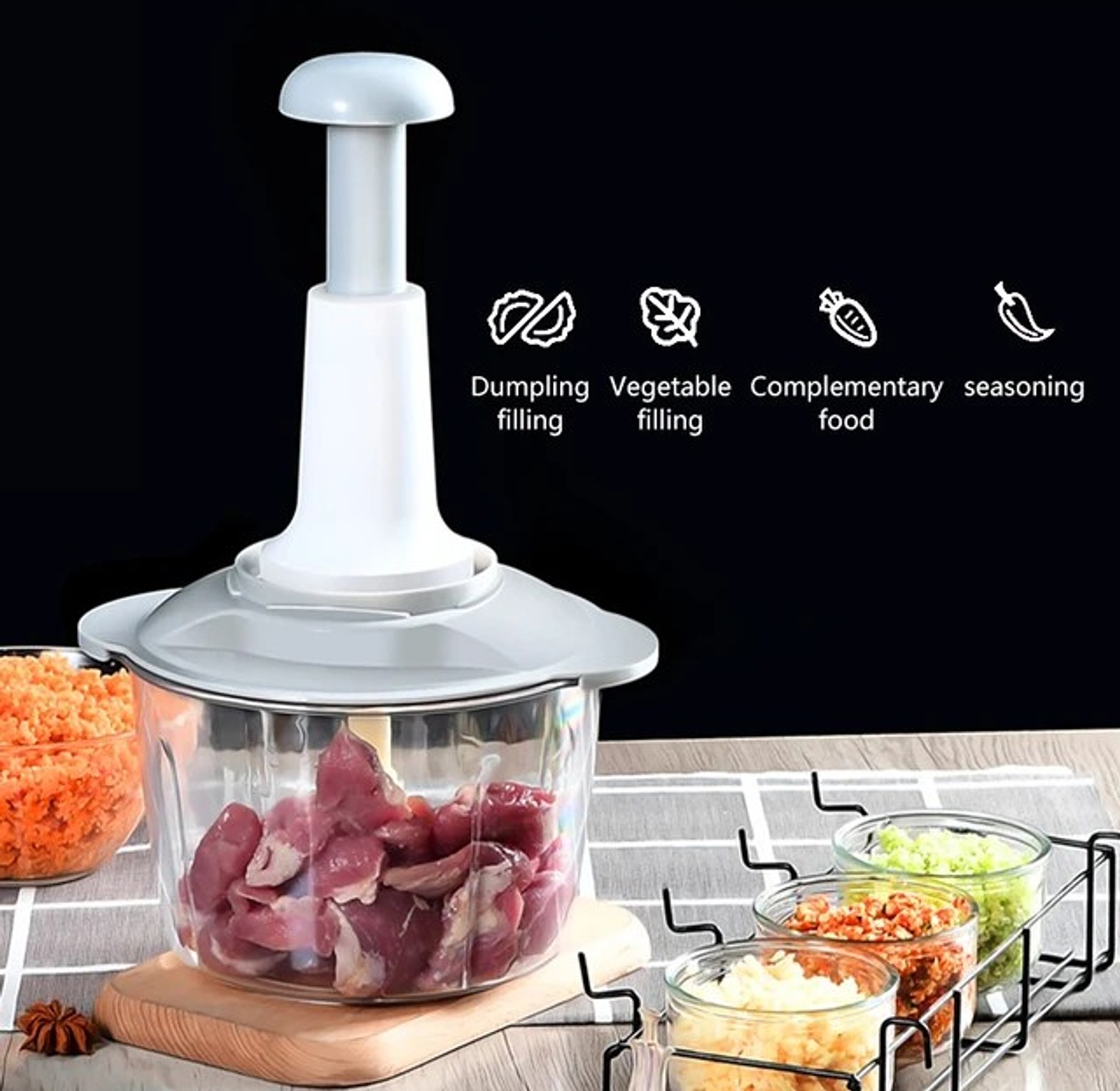 Manual Press Vegetable Cutter and Chopper image