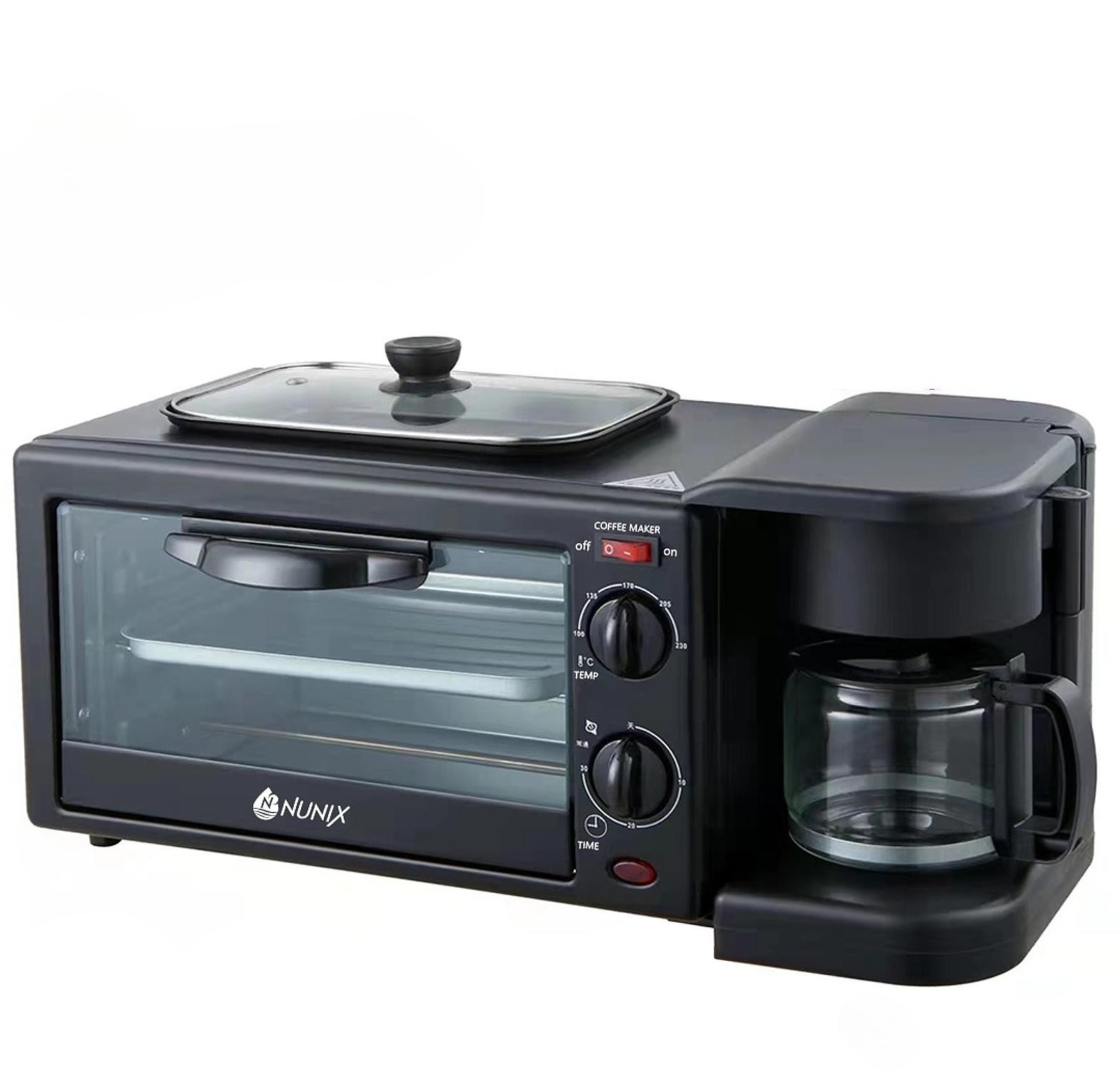 Nunix 3 IN 1 BREAKFAST MAKER, TOASTER,OVEN, COFFEE MAKER image