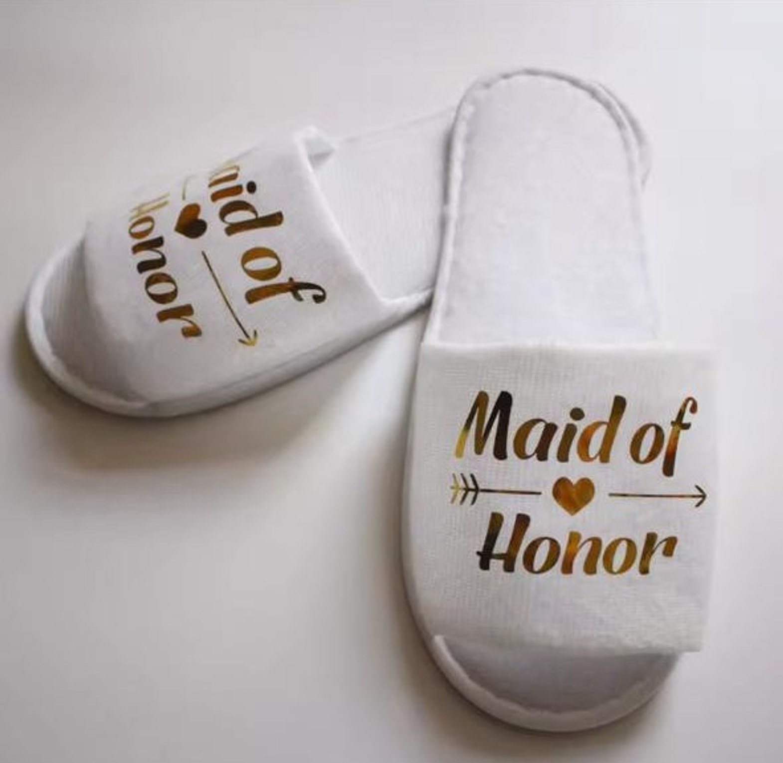 Personalized Gilded Wedding Party Slippers image
