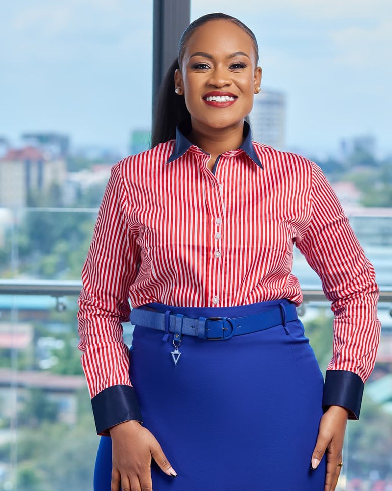 Premium Red & Navy Blue Striped Women’s Cotton Shirt image