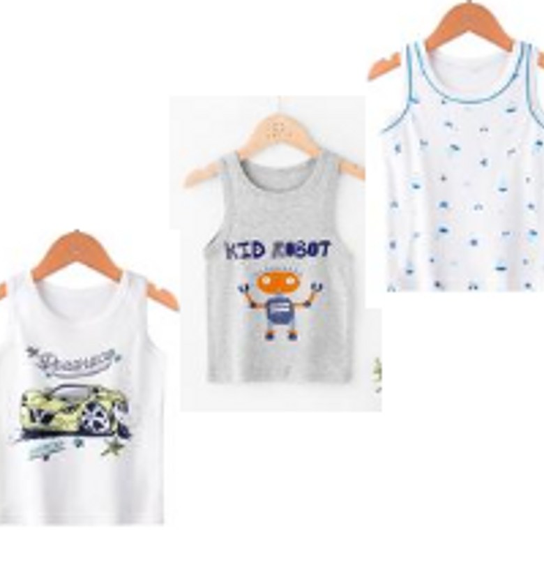 boys 3 pck vest robot image