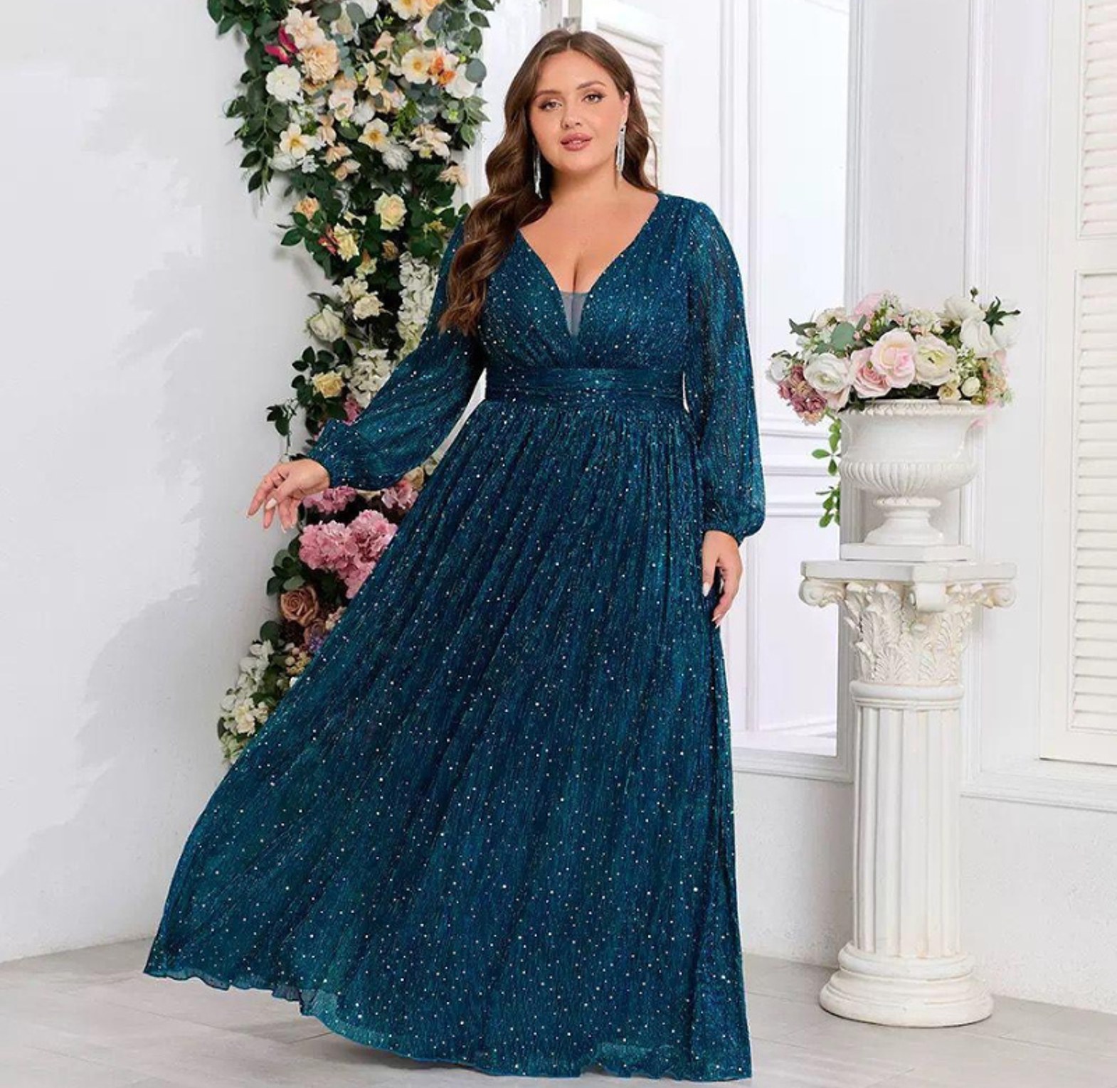 Starlight Chiffon Balloon Sleeve Gown image