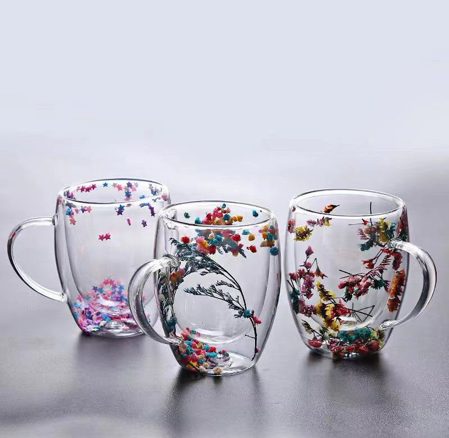 350ml Insulated Double Wall Glass Cup image
