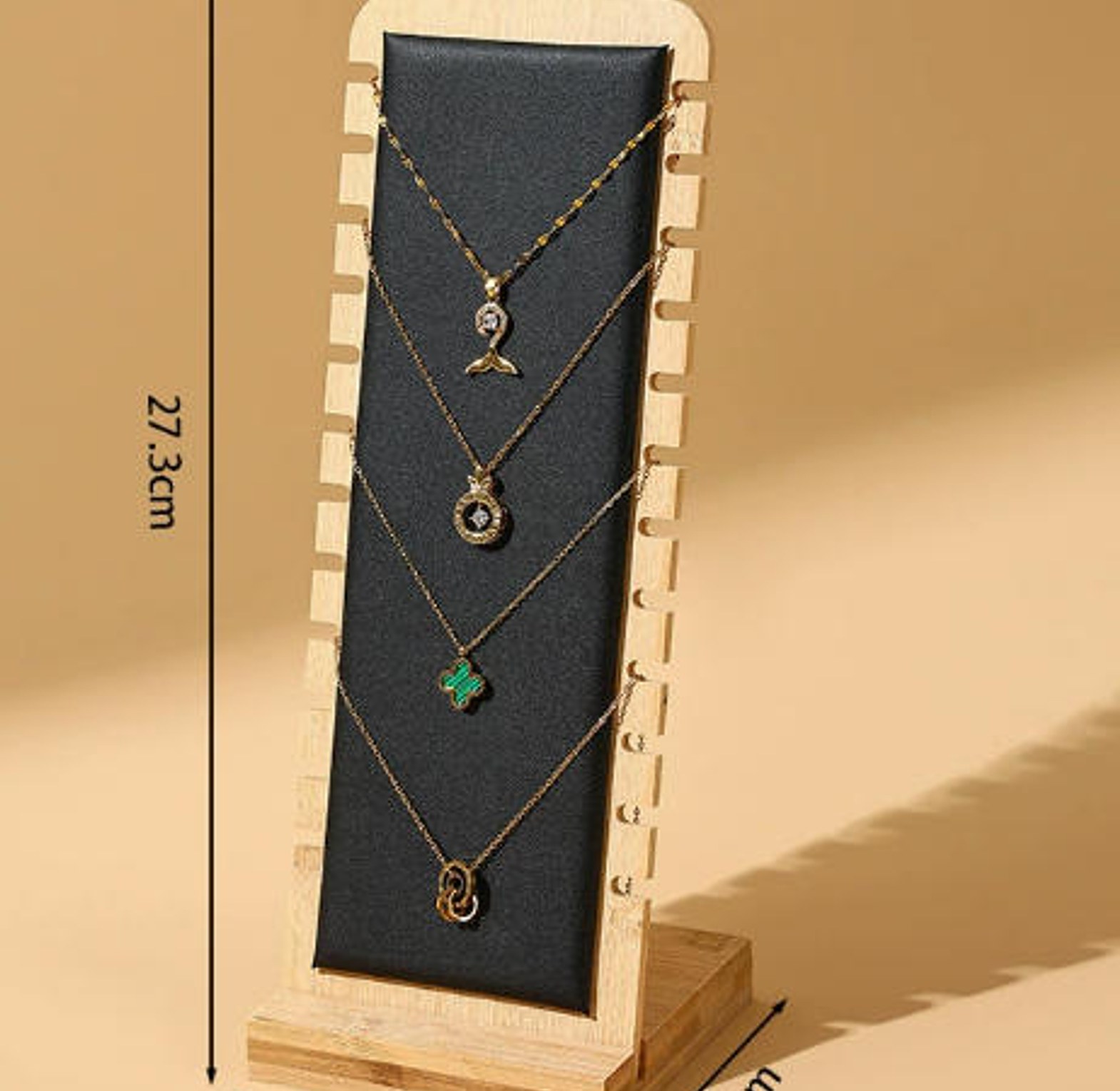Bamboo Necklace Display Stand Jewelry Organizer Holder for Sellers & Home Use Kenya – Tangle-Free Storage image