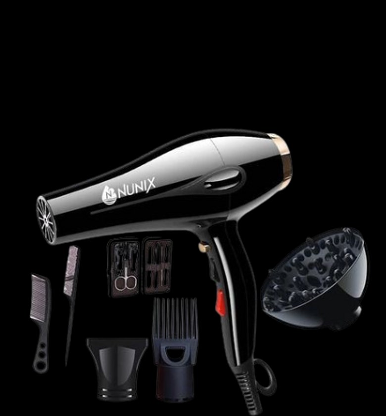 Blow-dry. Nunix blow dryer HD-77C Commercial blow dry hair dryer with accessories image