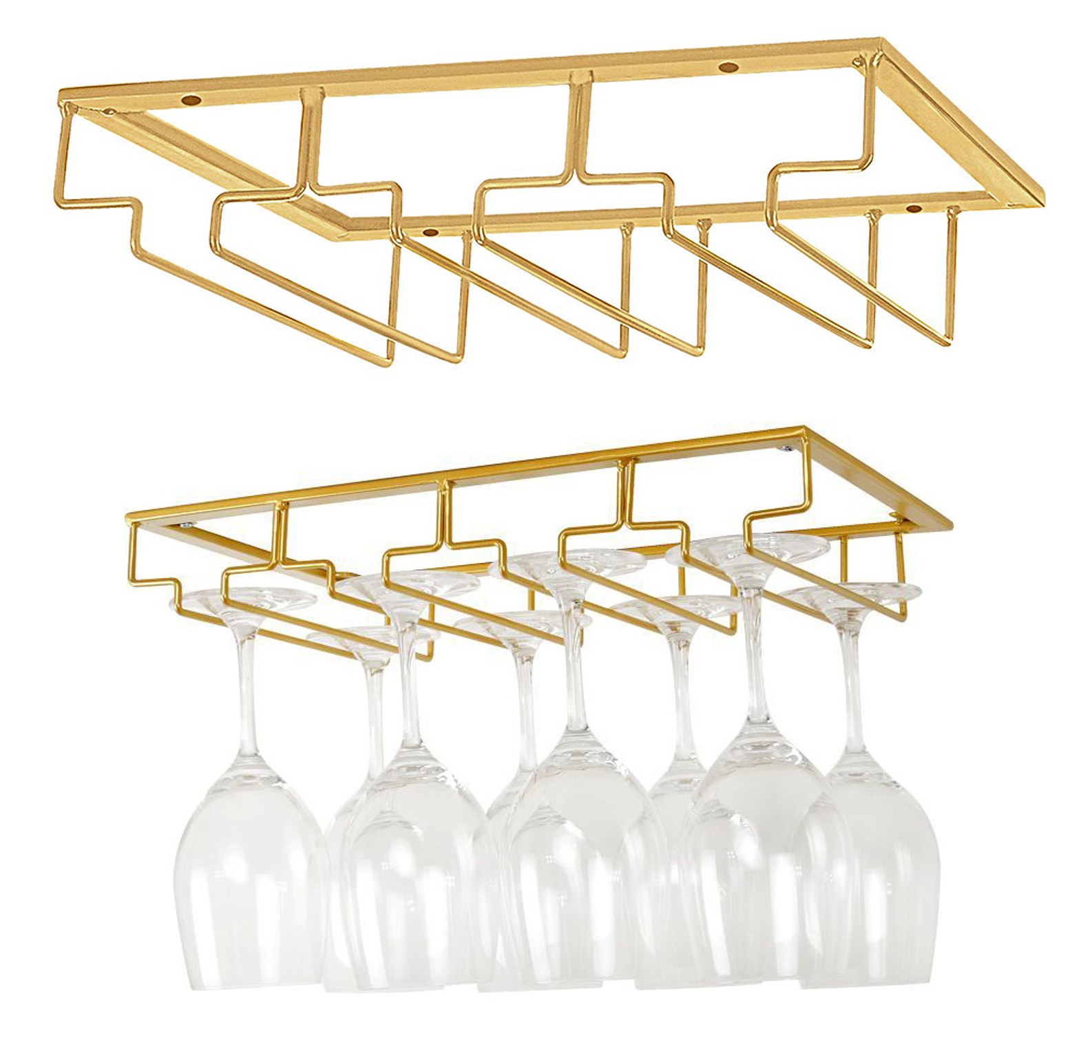 9 Wine Glass Rack, 9 Slots Under Cabinet Stemware Organizer image