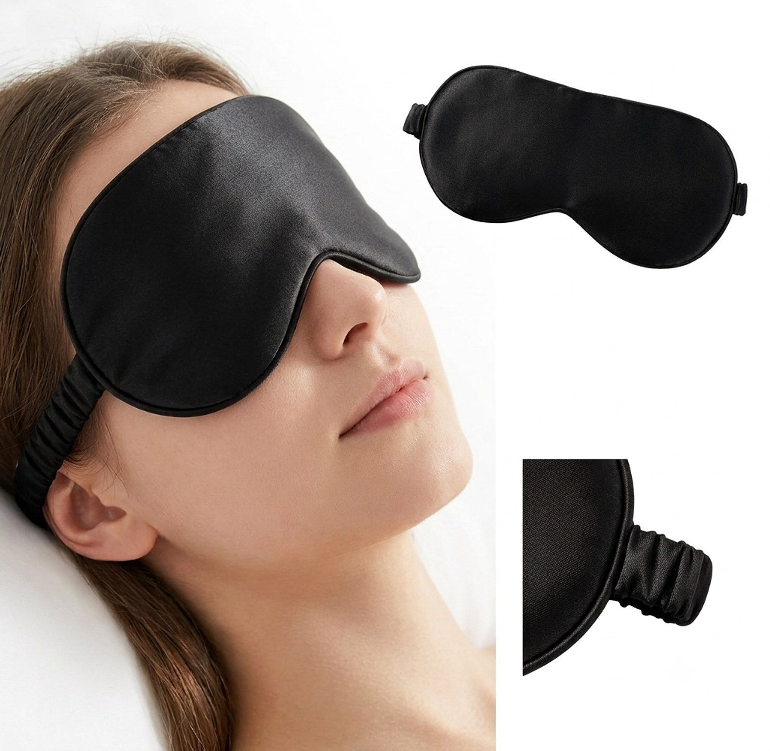 Silk Sleep Mask 100% Blackout Soft Eye Blindfold for Sleeping & Travel - Comfortable Night Eyemask image