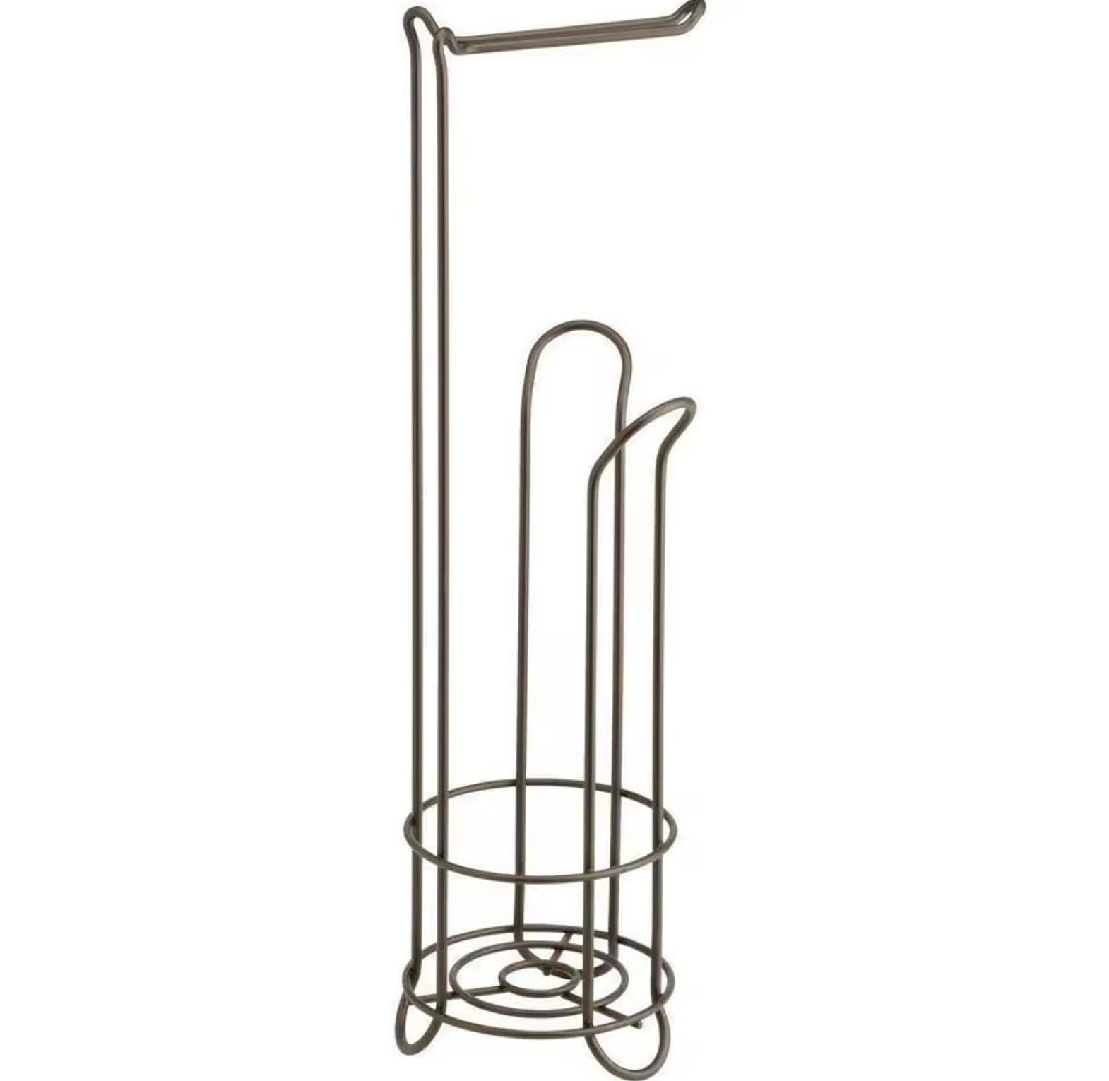 Stainless steel floor standing tissue holder and paper towel stand image