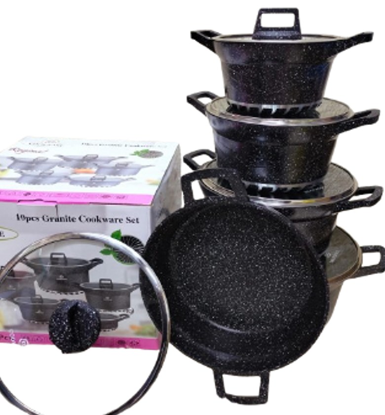 Bosch 10 Pcs Granite Non-Stick Cook Ware Set Pots Sufuria image