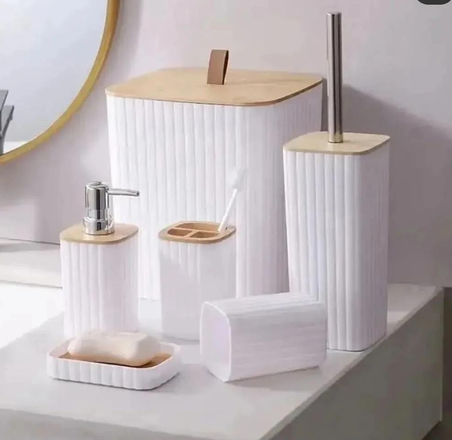 6 in 1 bathroom accessories set image