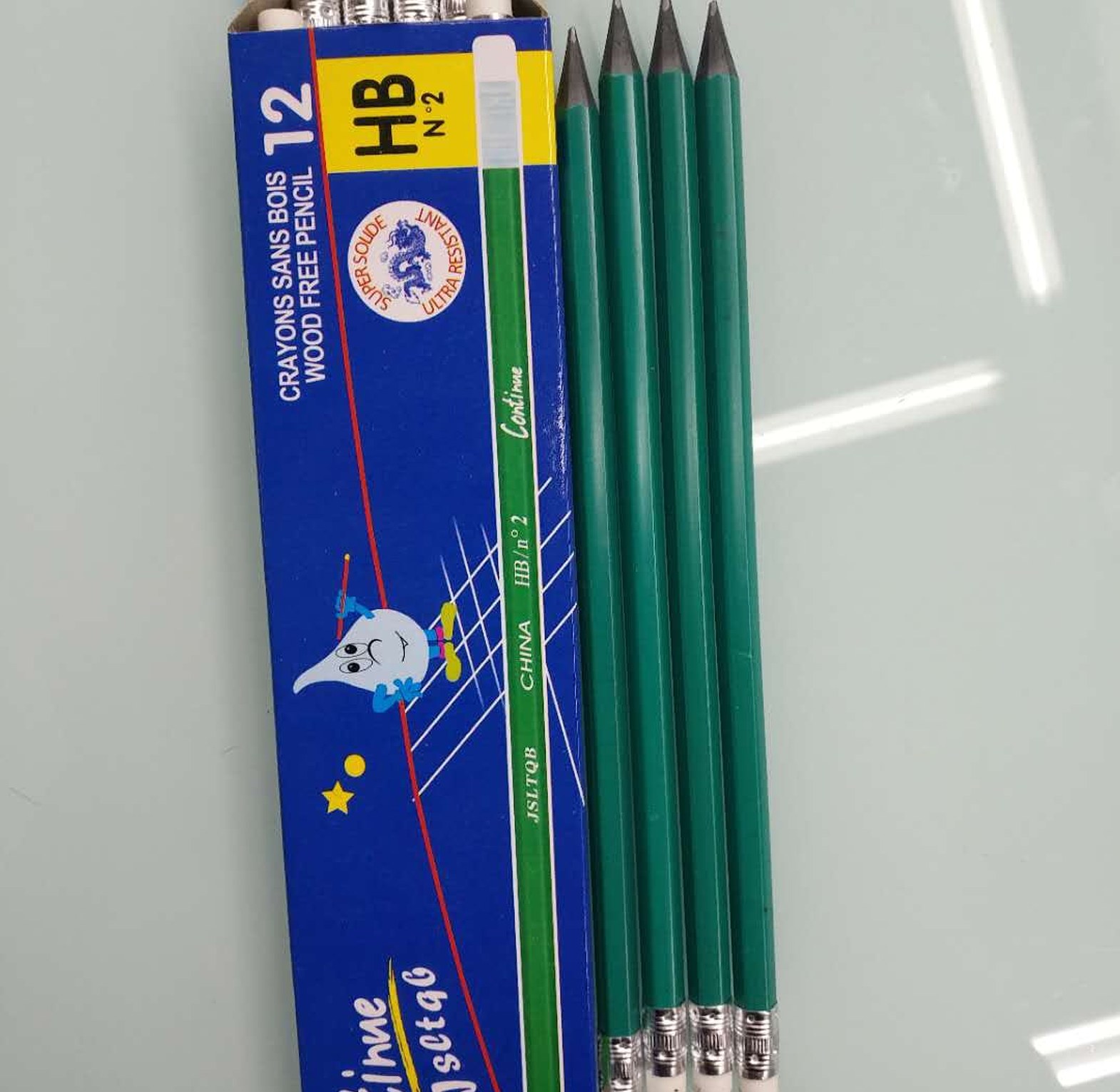 Platinum HB Pencils - Box of 12 with Free Sharpener & Eraser - Extra Dark Graphite School Stationery image