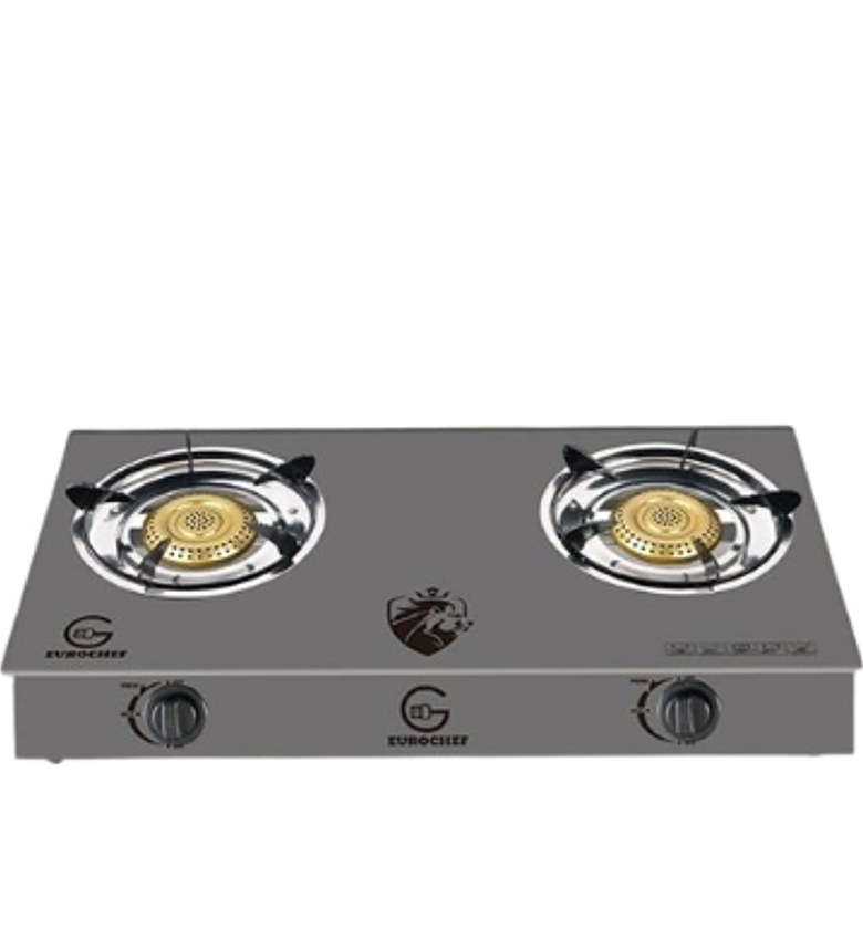 Cooktop. Eurochef Quality Gas Cooker With A Glass Top-two Burners image