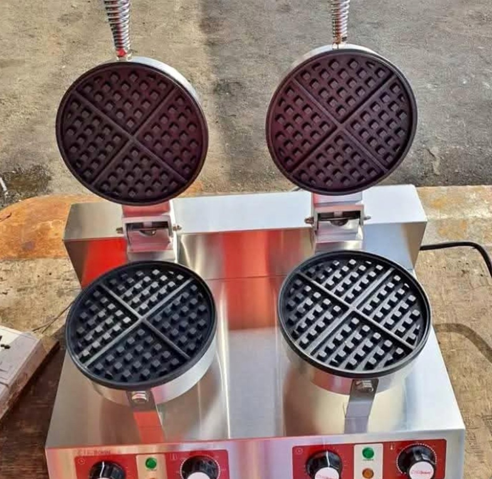 Commercial double waffle baker image