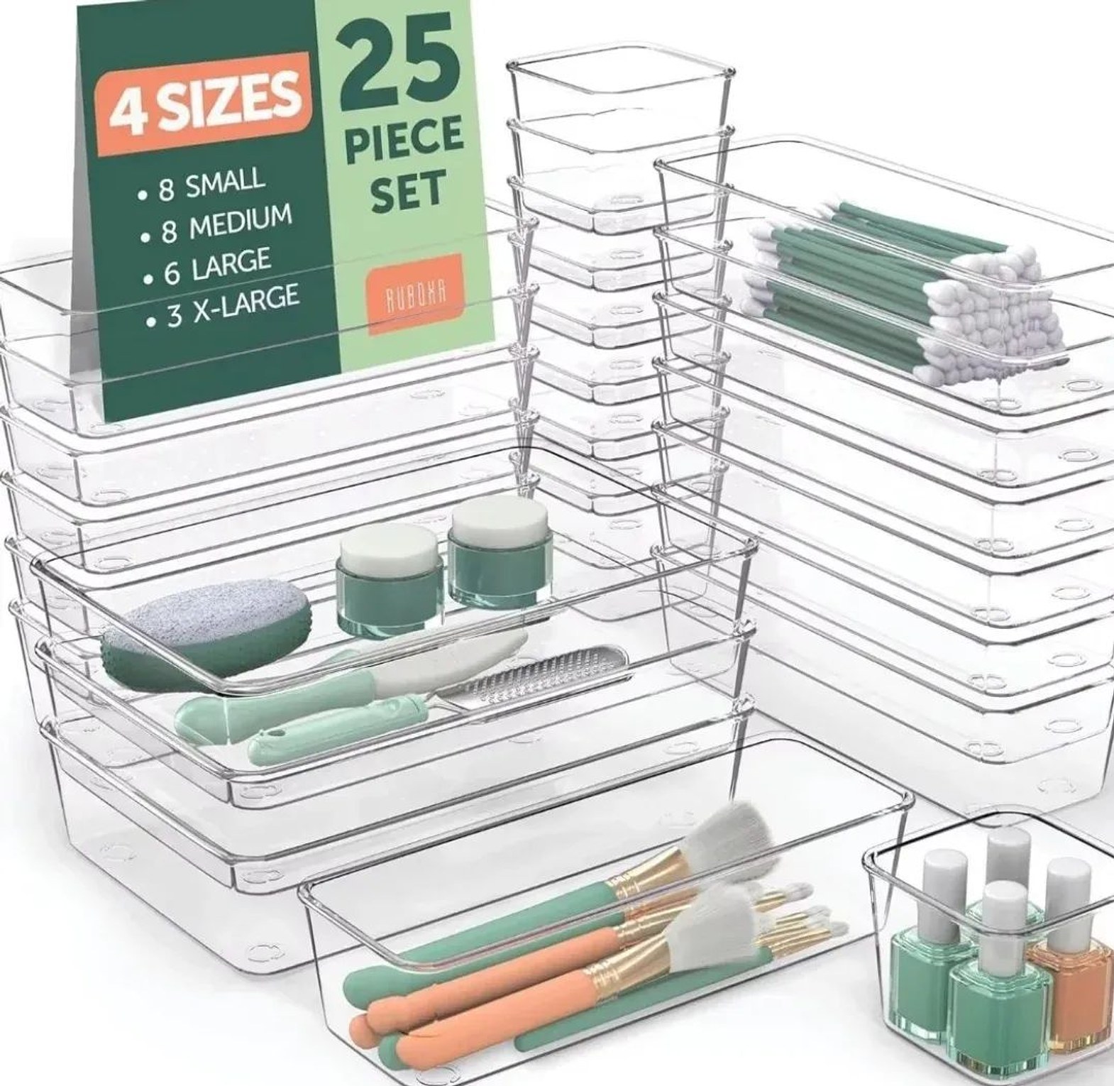 25-Piece Stackable Drawer Organizer Set image