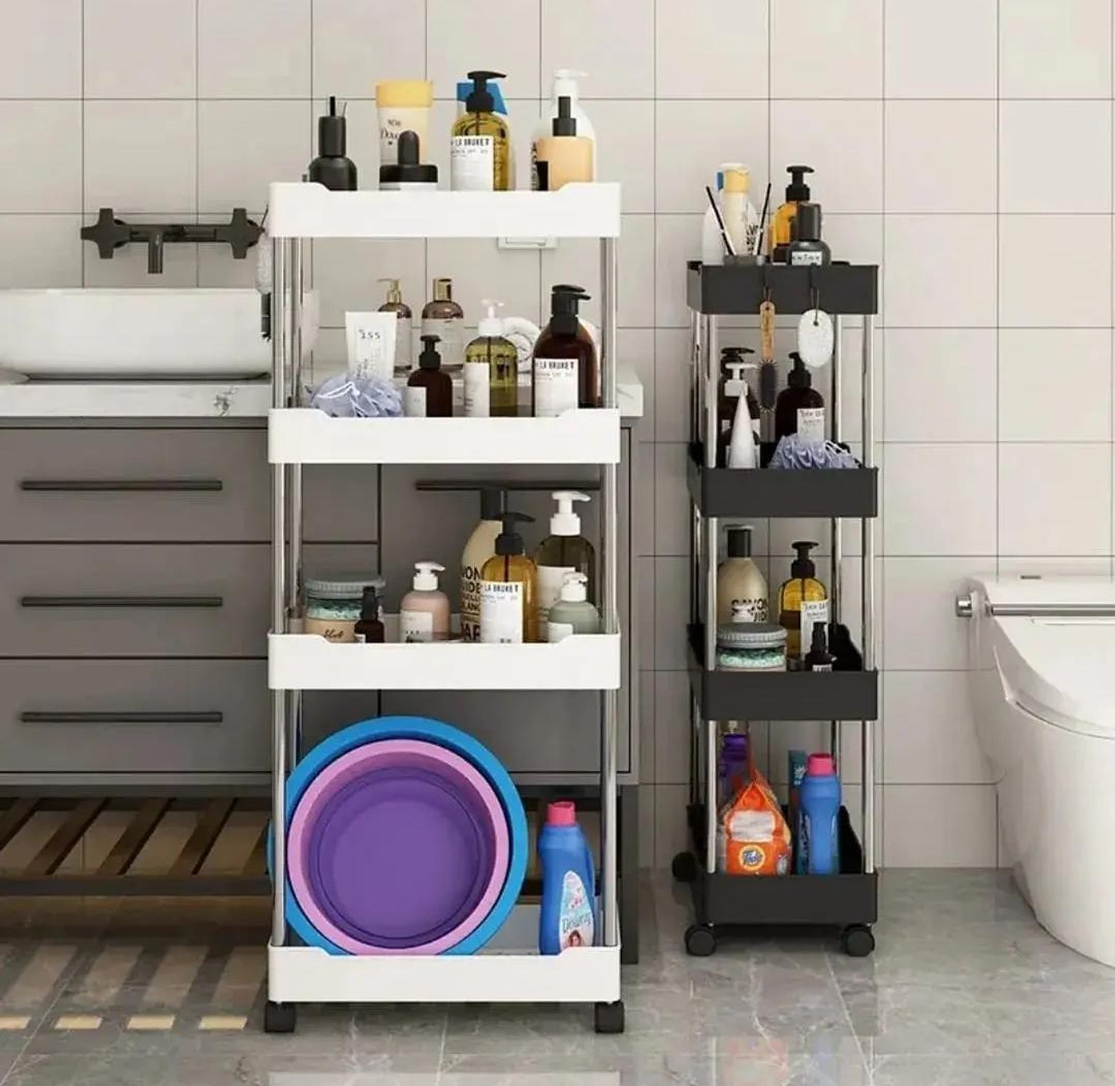 4 layer multipurpose storage rack with wheels image