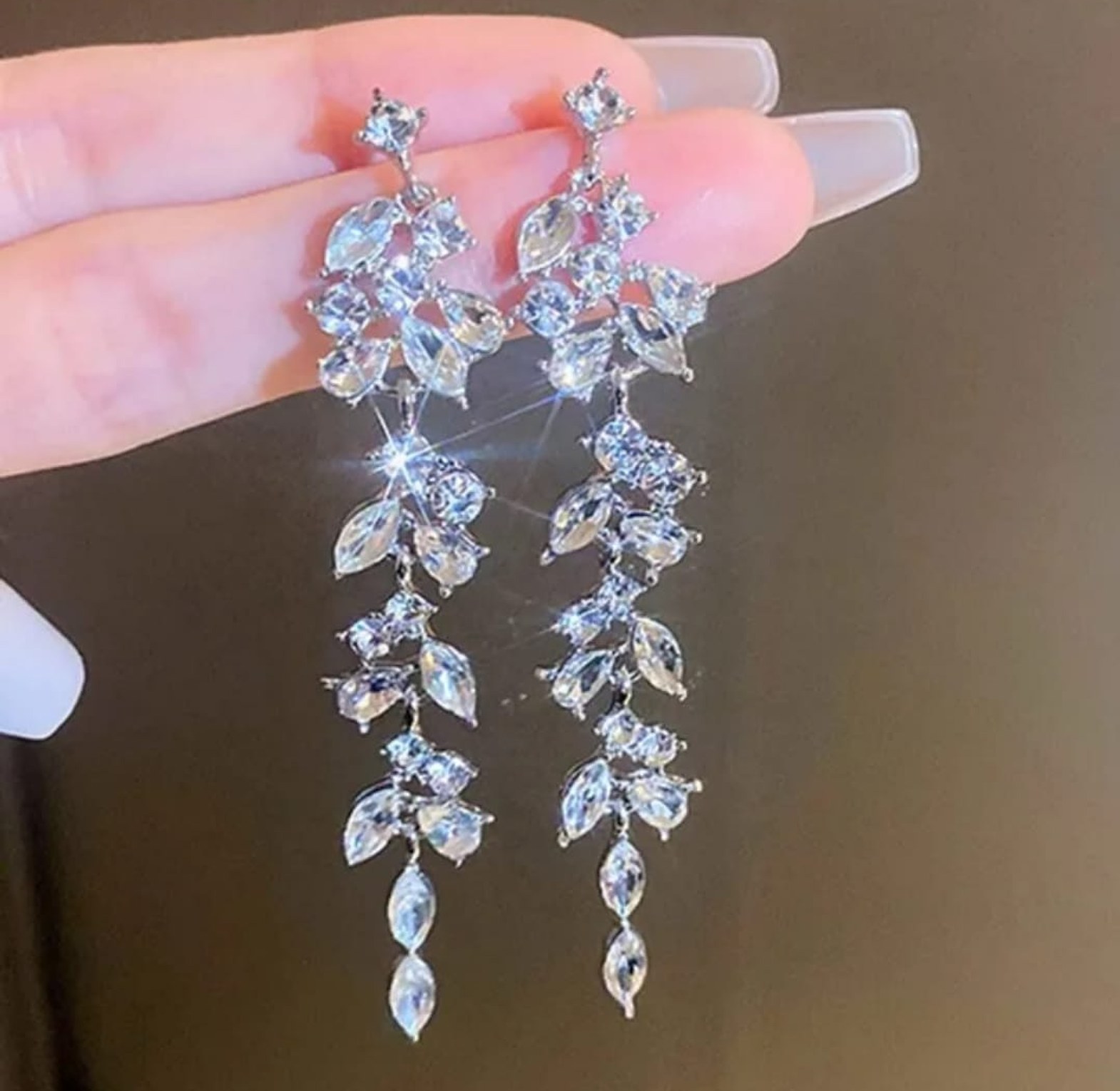 Silver drop earrings  image