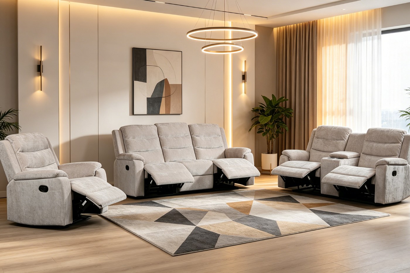 ANDRIA 7 Seater Fabric Recliner (3+2+1+1) image 1