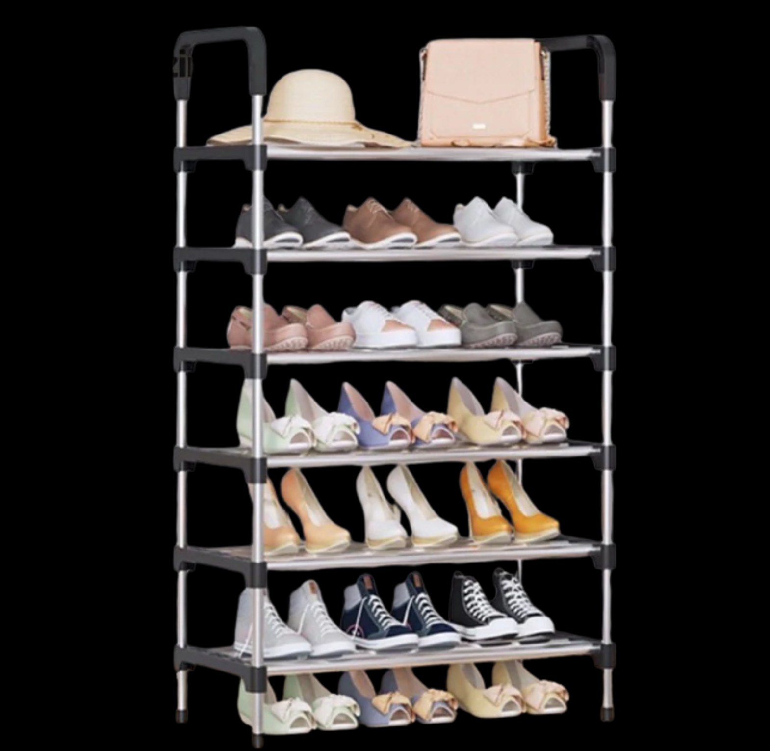 Shoe Rack. 6 Layers Metallic Shoe Rack Organizer- Easy To Assemble & Detach image