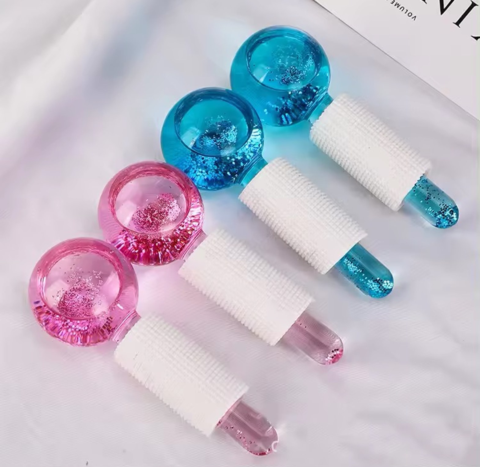 Facial ice globes with glitter image