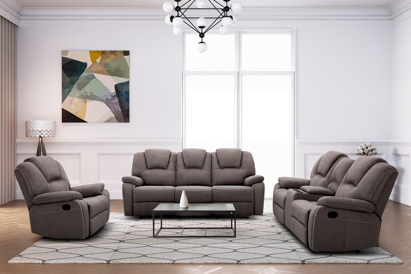 BARRET 7 Seater Fabric Recliner (3+2+1+1) image 1