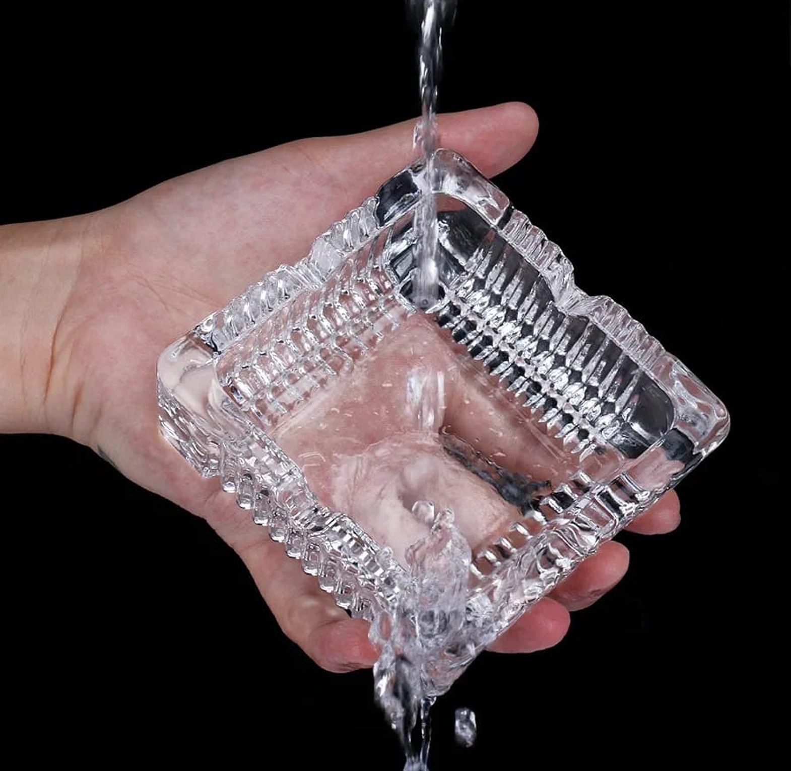 Crystal Glass Cigar Ashtray, Cigarette Ash Tray image