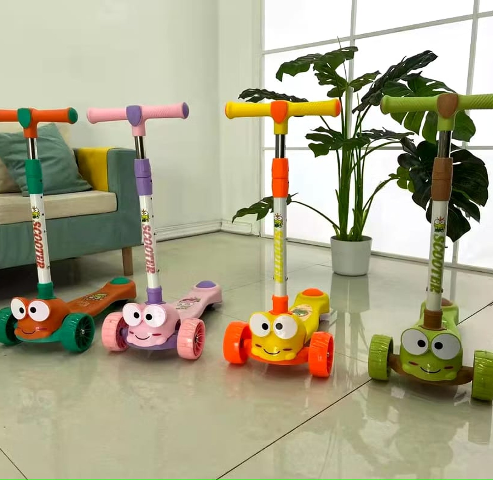  Kids Scooter. Baby dreams 2 in 1 cute little animals kick scooter pedal kids scooter with music and light" or similar generic adjustable kids' scooters.  image