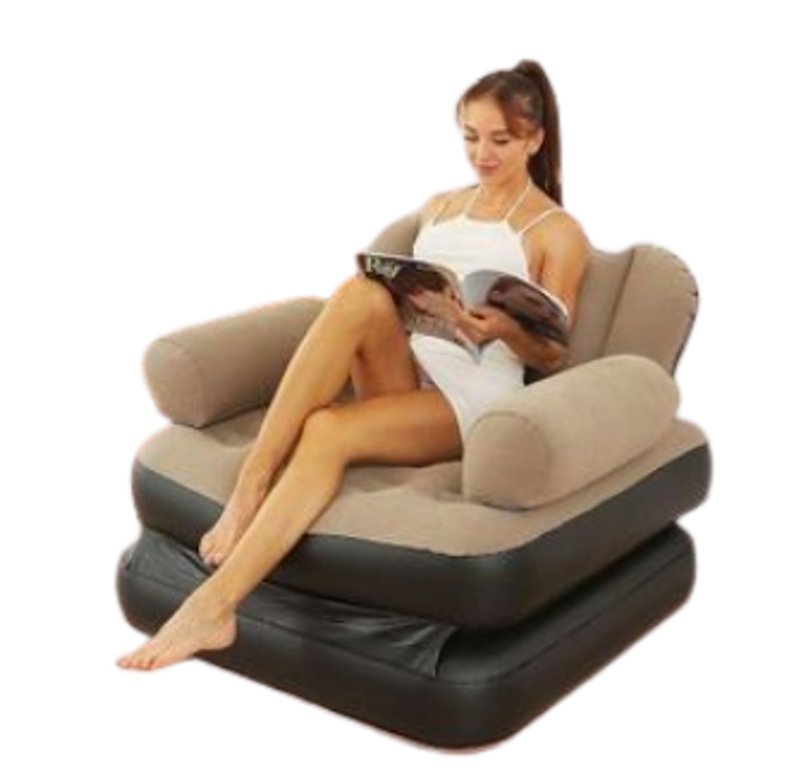 5-in-1 Pull-Out  inflatable couch or chair that converts into a bed. Inflatable Multifunction Sofa Bed image
