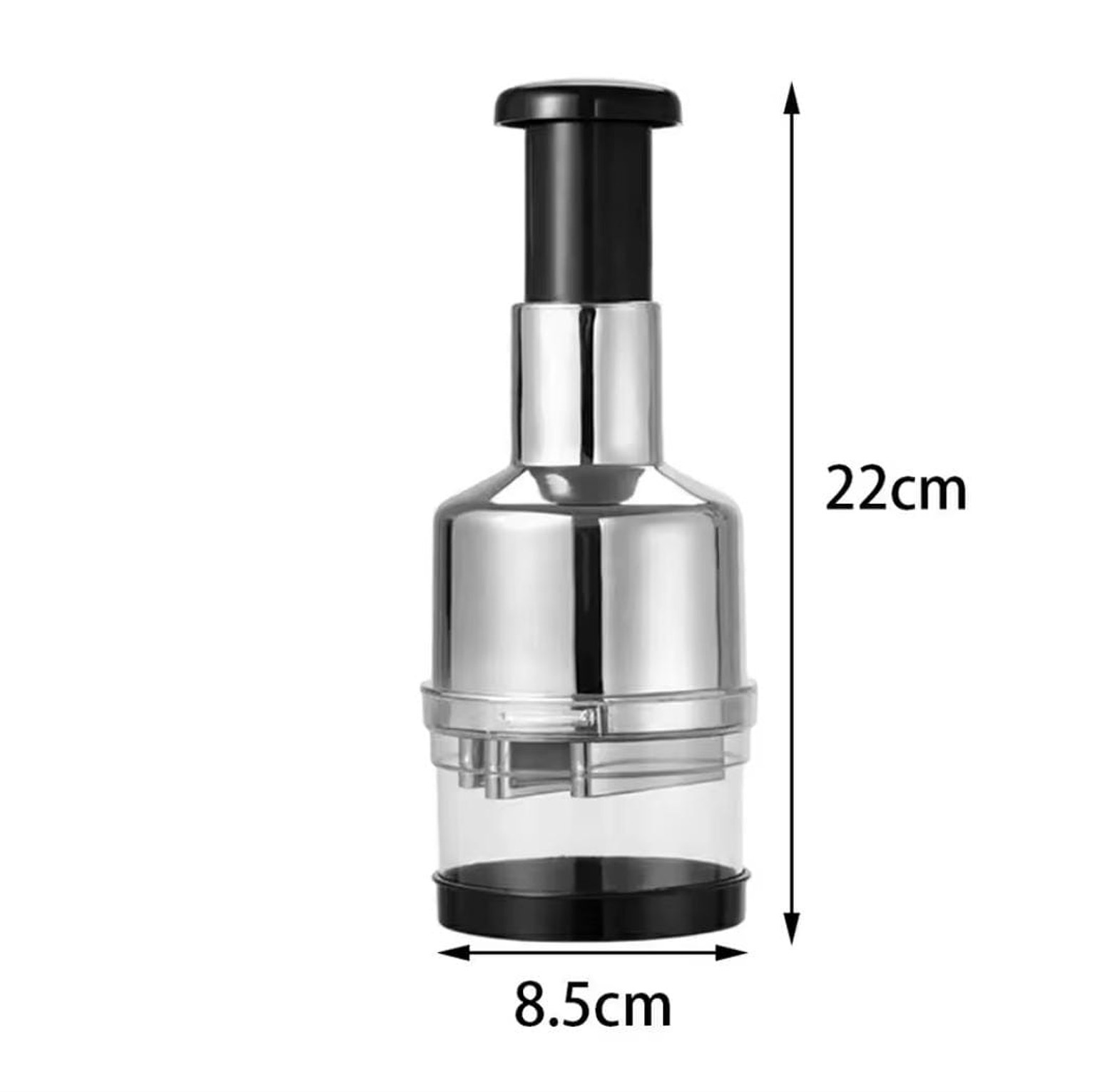 Manual Press Vegetable Chopper & Garlic Mincer - Stainless Steel Multi-function Onion Slicer for Quick Food Prep image
