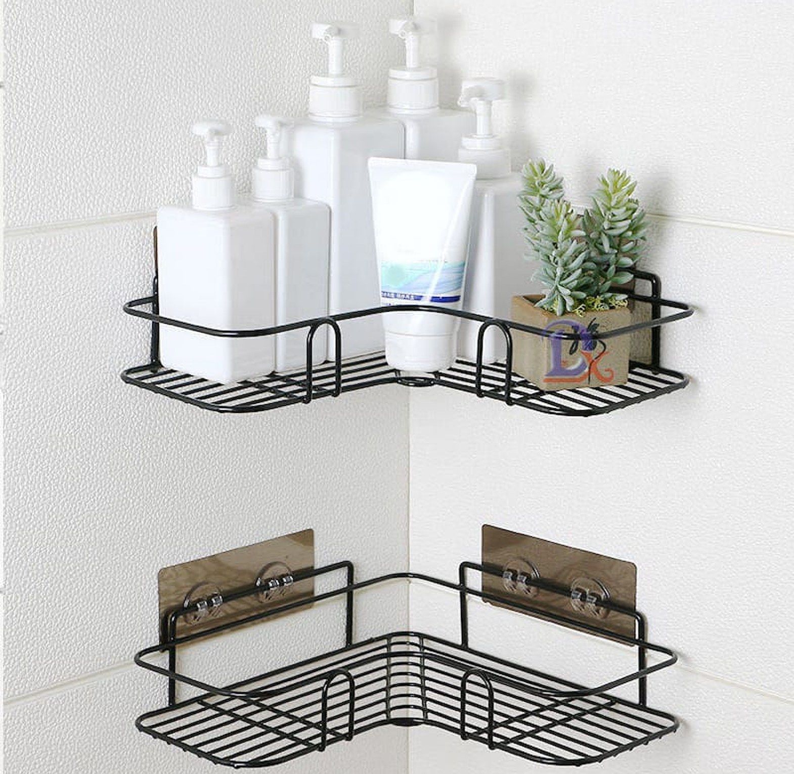 Bathroom Shelves Triangular Corner Shower Shelf Kitchen Organizer image