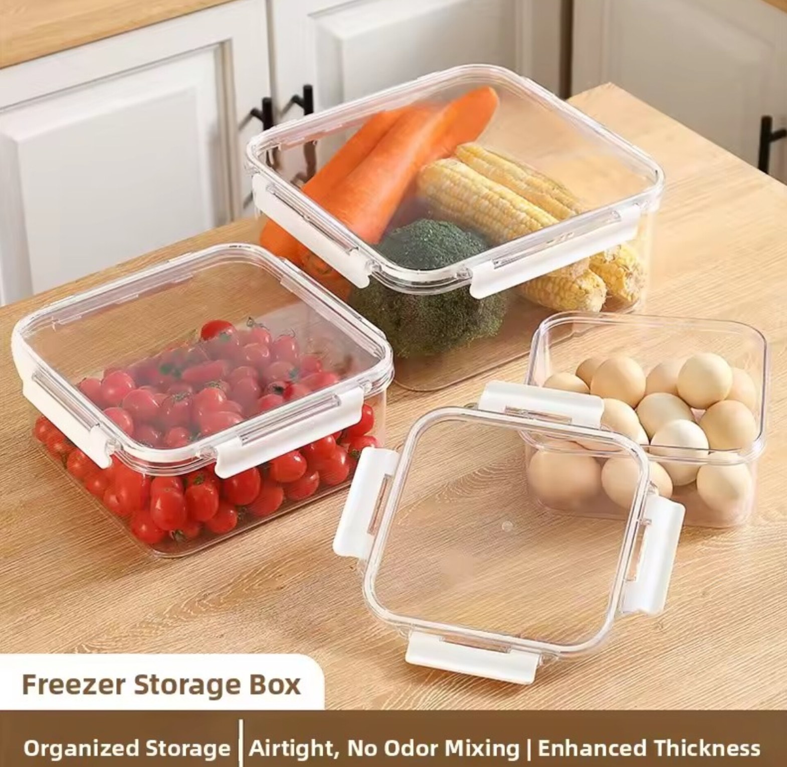 3-Piece Airtight Acrylic Food Storage Container Set, Durable & Clear Kitchen Organizers image