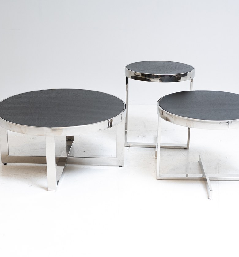 TABLE SET OF 3 PCS WOOD C image