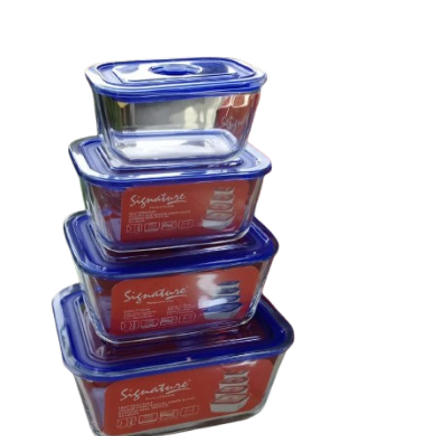 Signature 4 pc storage container With lid glass image