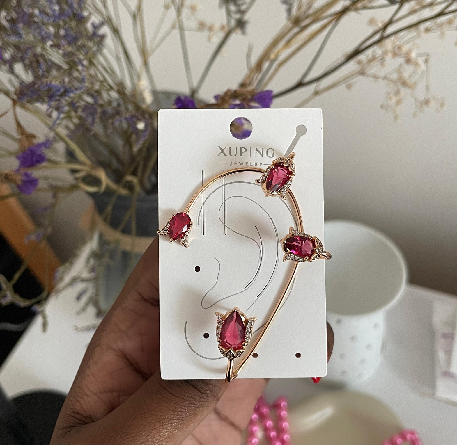 Ruby Flame Ear Cuff image