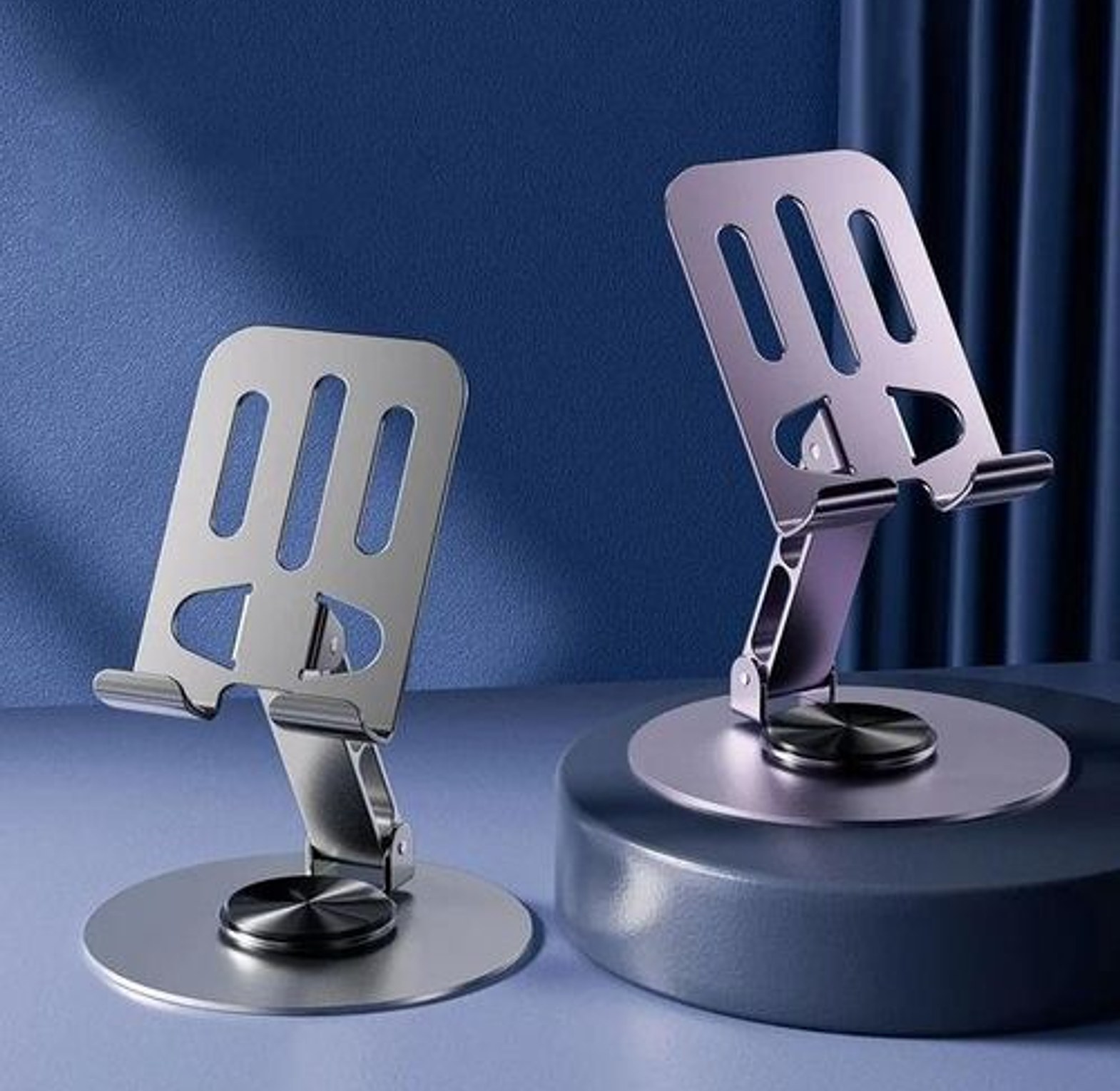 Metal Phone Stand, 360 Rotating Foldable Desktop Holder image