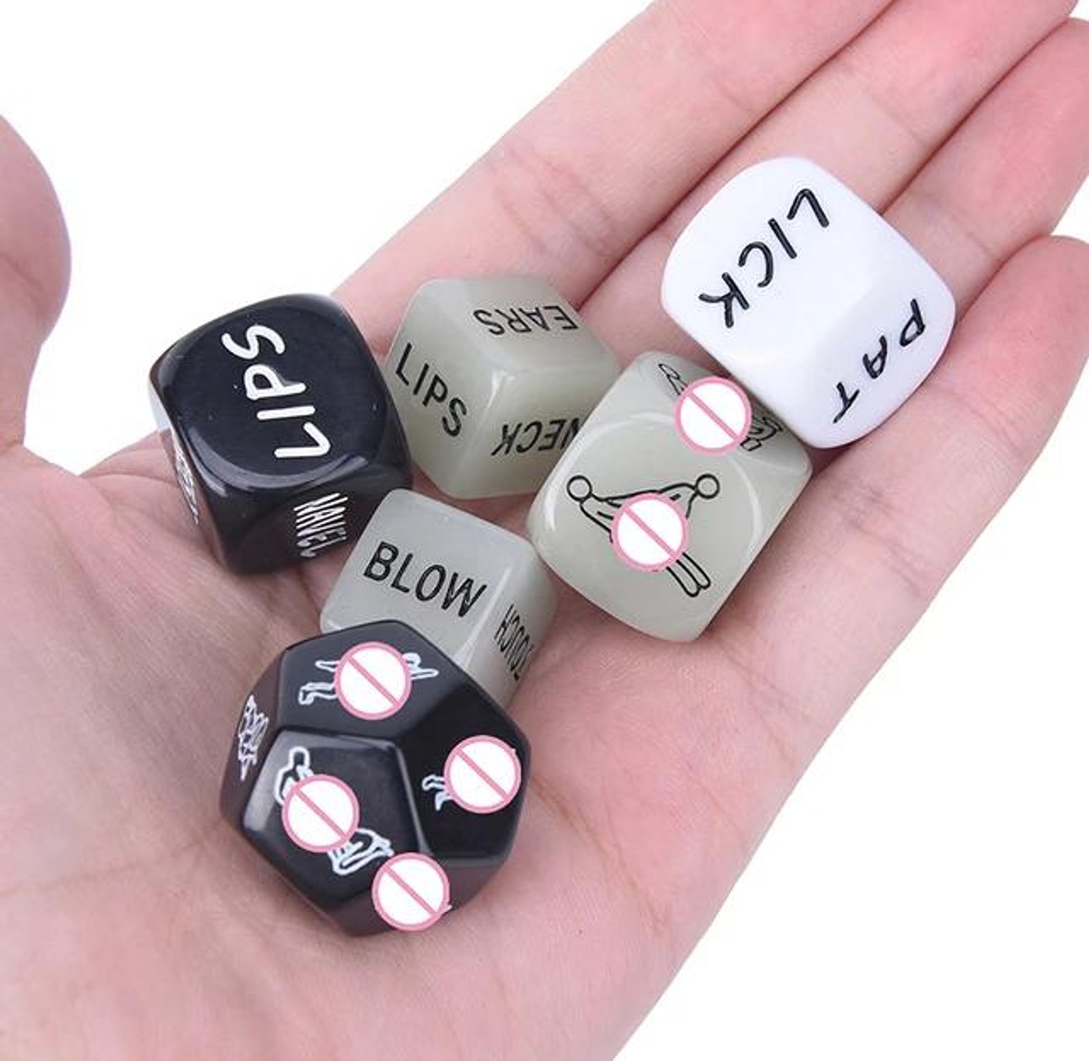 6 PCS Fun Acrylic Dice Love Dice Sex Dice Erotic Dice Love Game Toy Couple Gift image