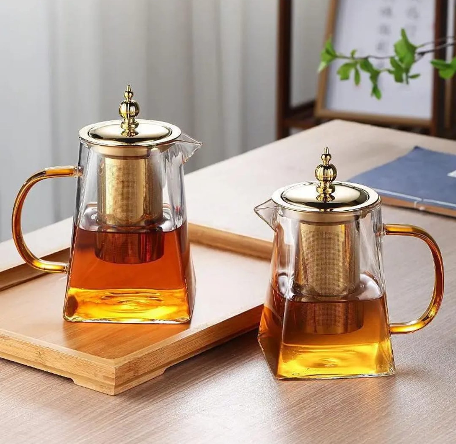 Heat-Resistant Glass Teapot with Stainless Steel Infuser image