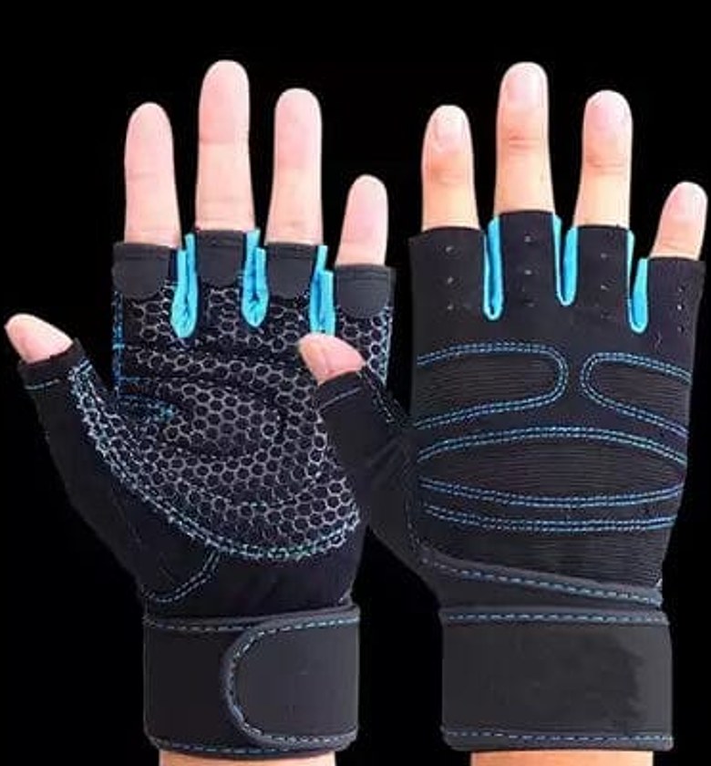 Gym Gloves. Gym Anti Slip Half Finger Gloves Breathable Dumbbells Gloves Men Women Elastic Shock Exercise Sports gloves for Cycling Bicycle image