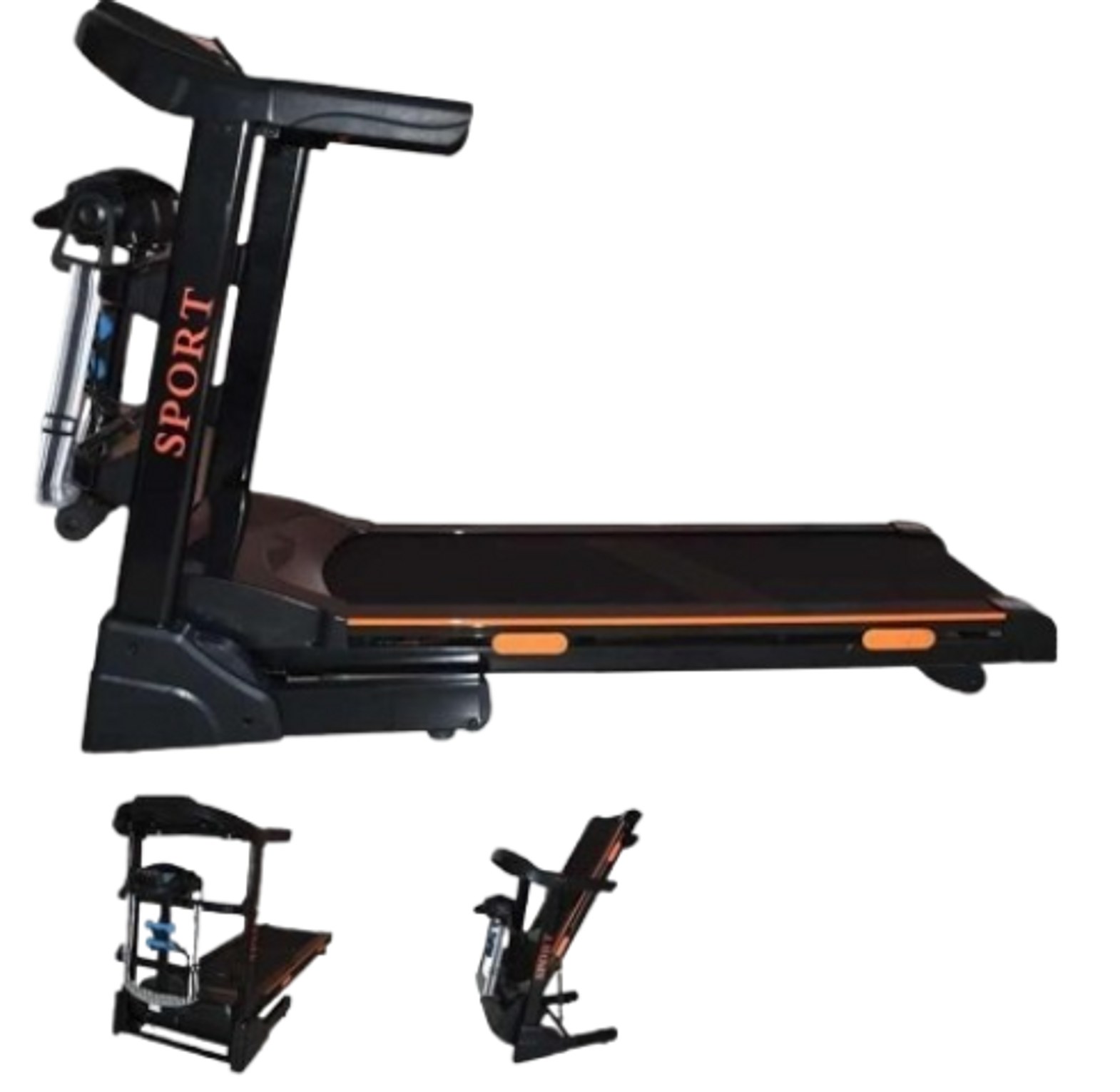 Home Gym/ Commercial Electric Auto Incline Treadmill Fitness Equipment With Free Dumbbells And Massager Belt image
