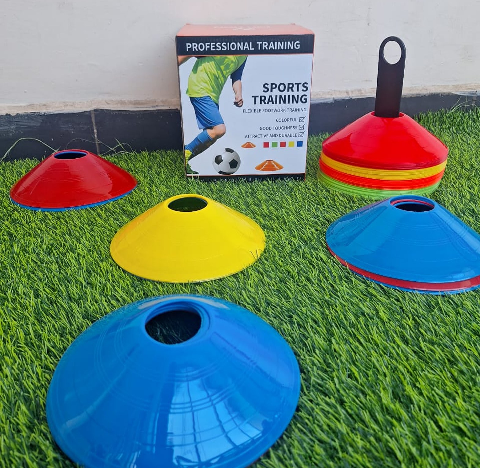 50pcs Football Cones. Professional Sports Training Marker Cones or Football Training Sign Discs image