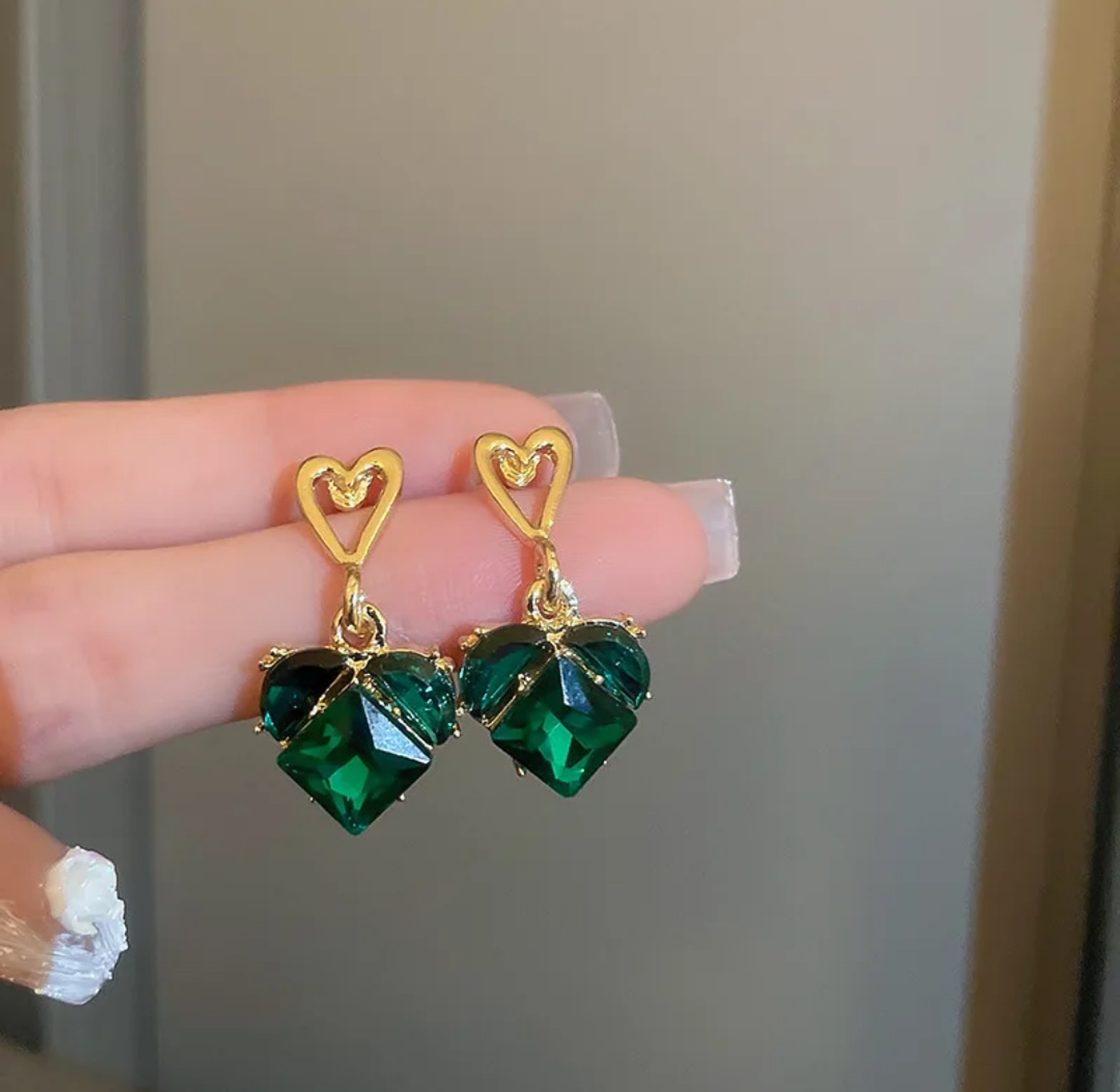 Love crystal earrings  image