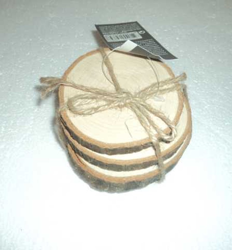 COASTER SET 4PCS WOOD 10C image