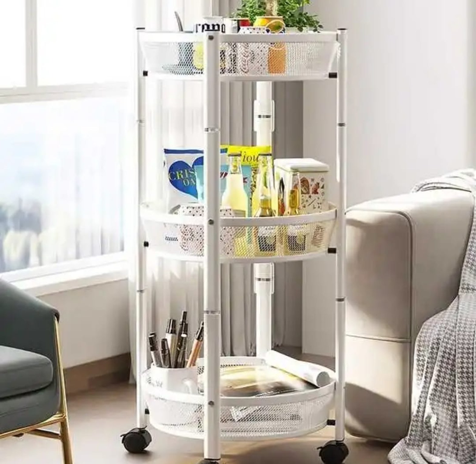 Multi-Layer Foldable Kitchen Storage Rack image