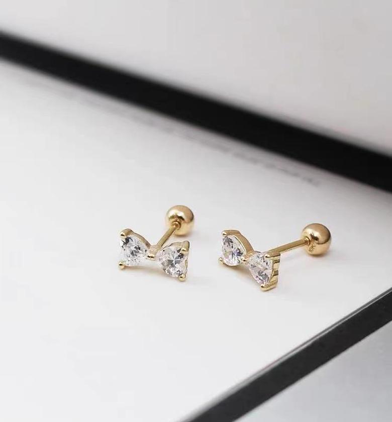 Crystal Bow Stud Earrings image