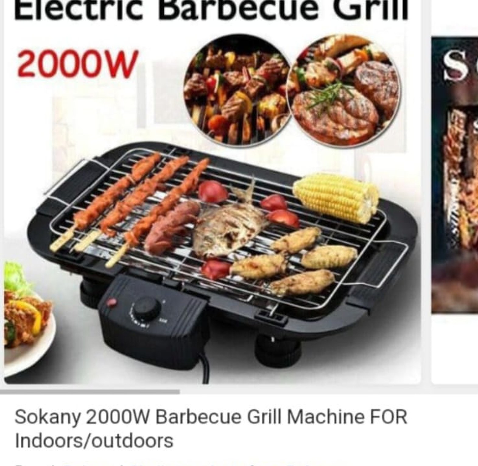 Sokany Non Stick Smokeless Electric Barbeque Grill Stainless Steel image