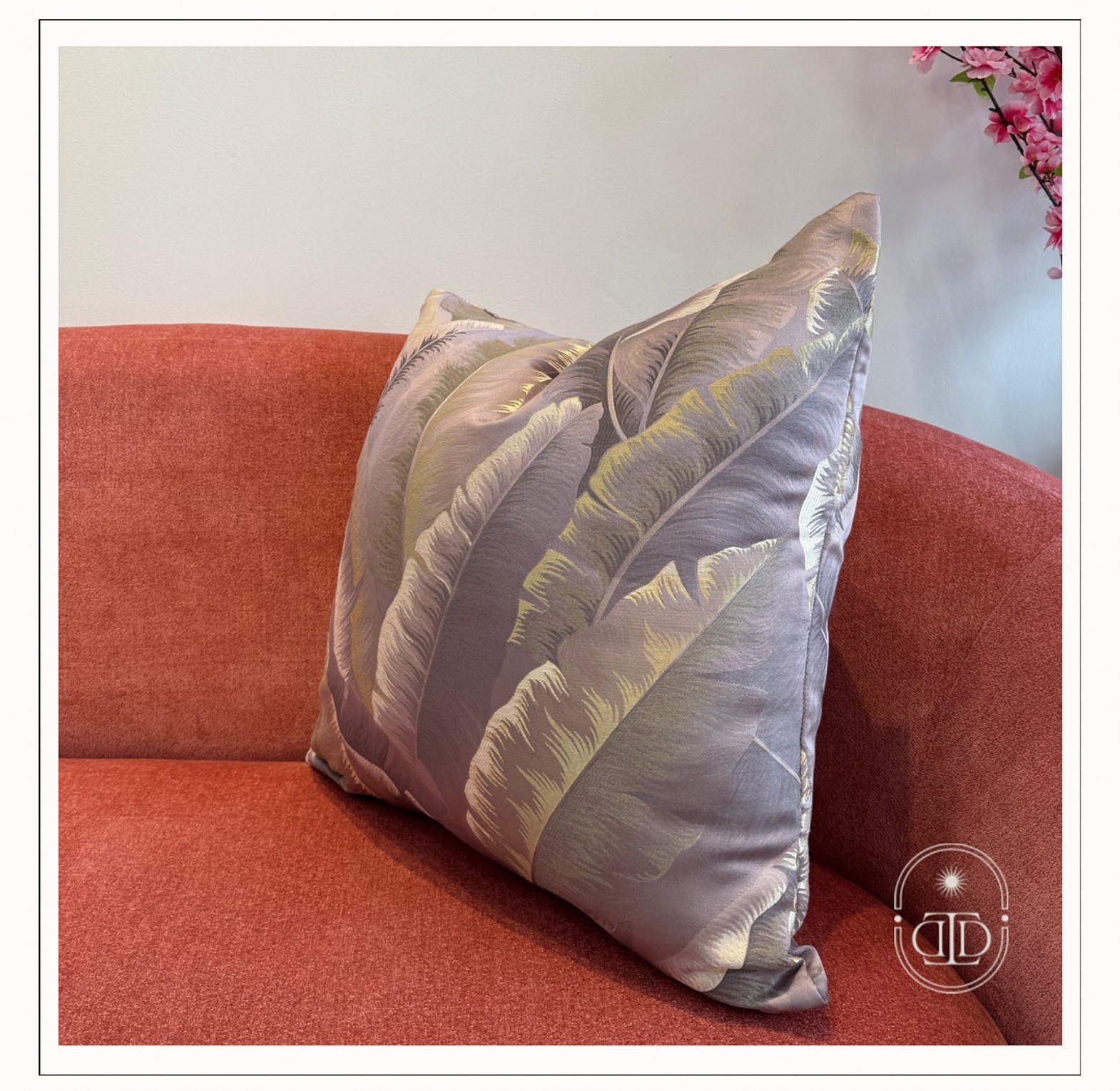 Pink tropical jacquard cushion cover (60 *60) image