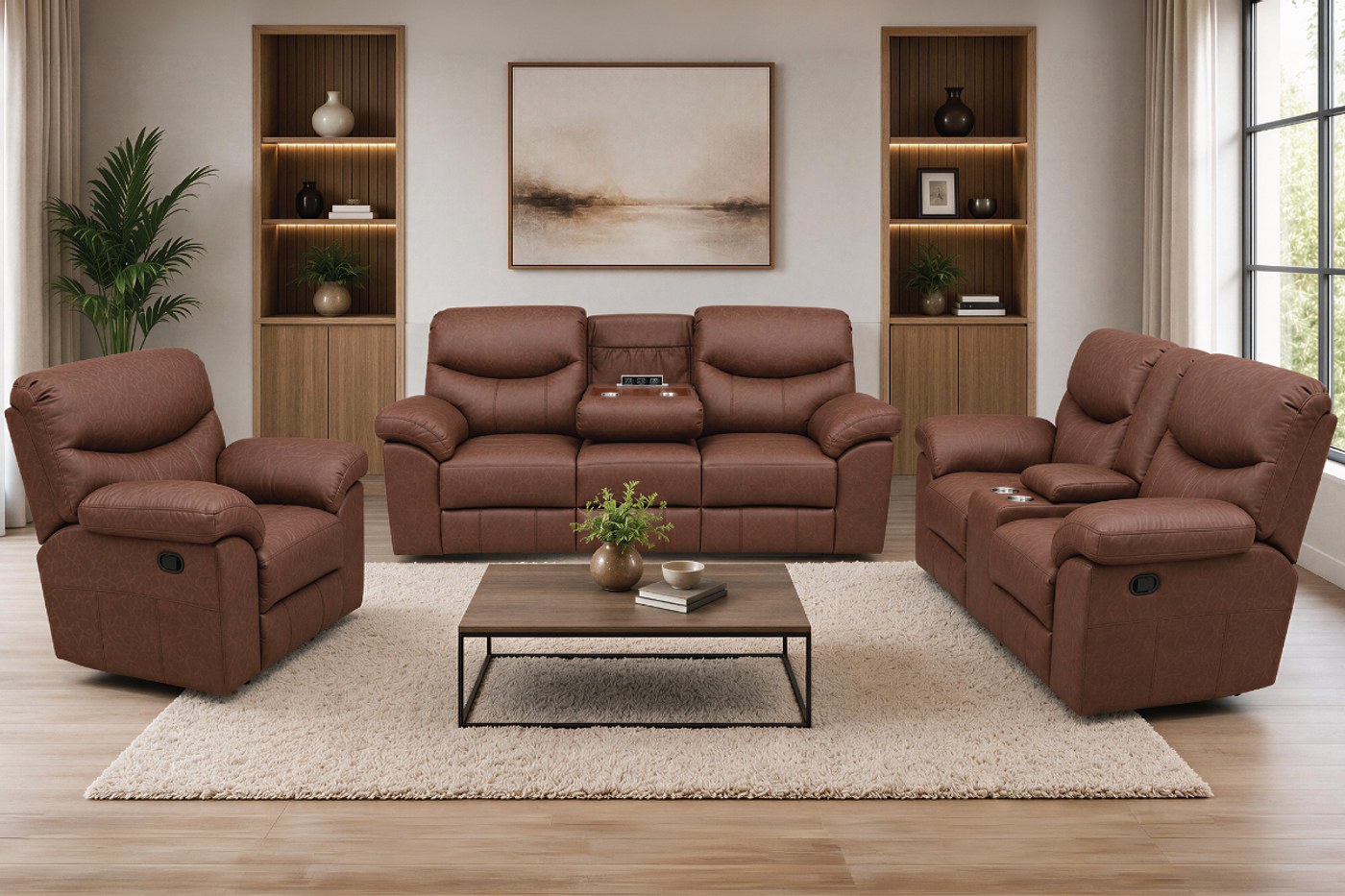 SPENCER 7 Seater Fabric Recliner (3+2+1+1) image 1