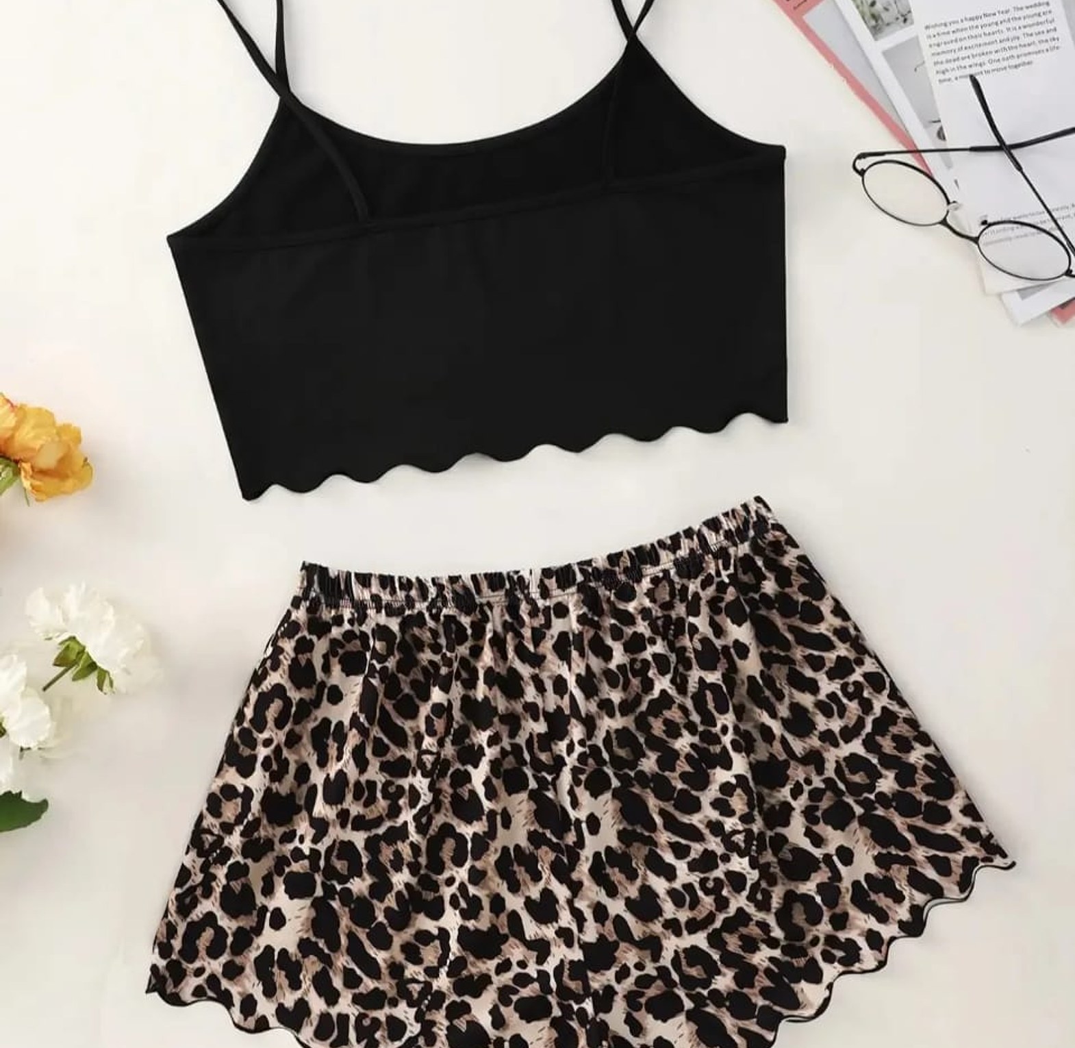 Leopard Print Sling Sleepwear Women's Pajamas image